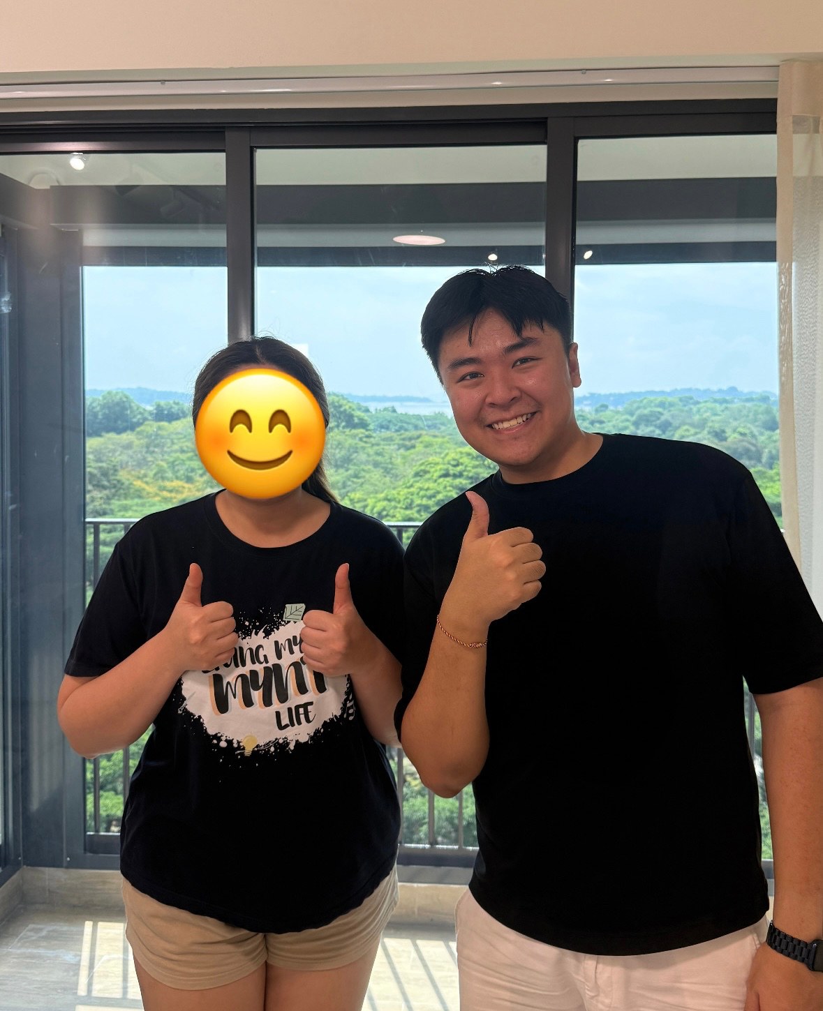 Ristoire customer testimonial photo 8 — happy Singapore homeowner with their installed window mesh